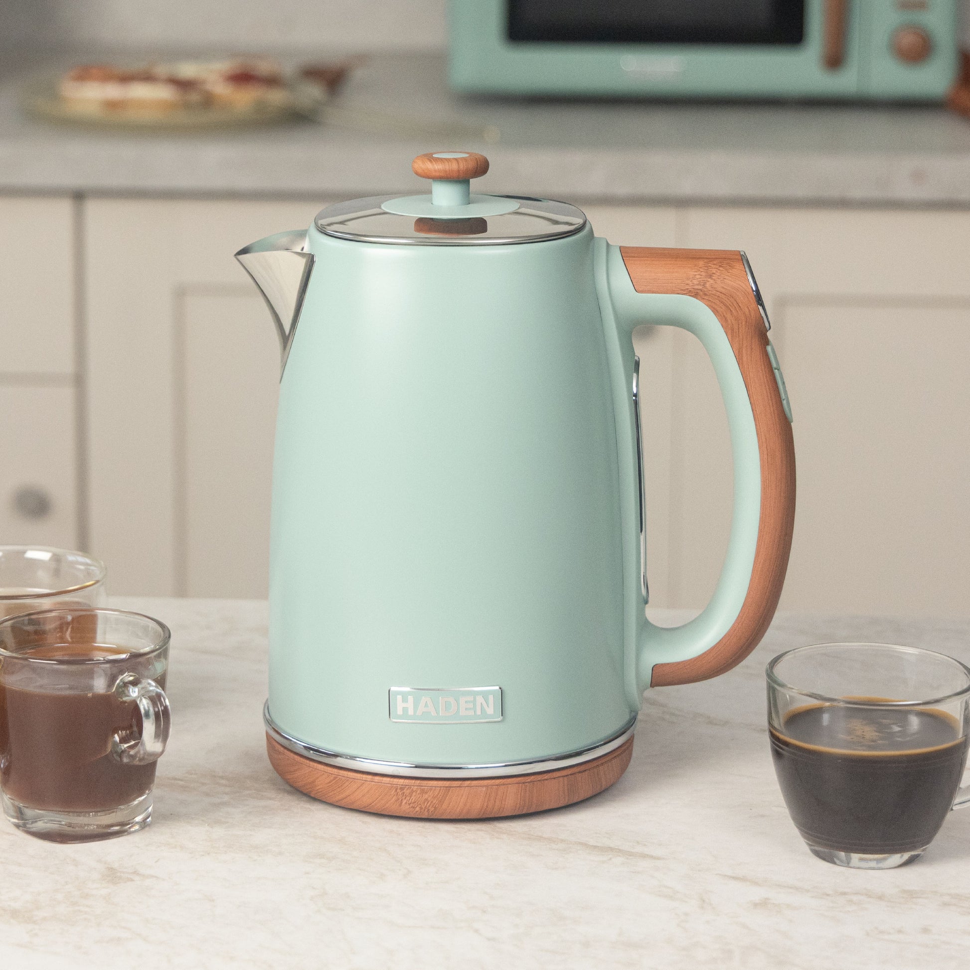 Haden Dorchester Sage Green Digital Variable Temperature Kettle Electric Kettles Haden