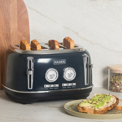 Haden Jersey Steel Blue 4 Slice Toaster Toasters Haden