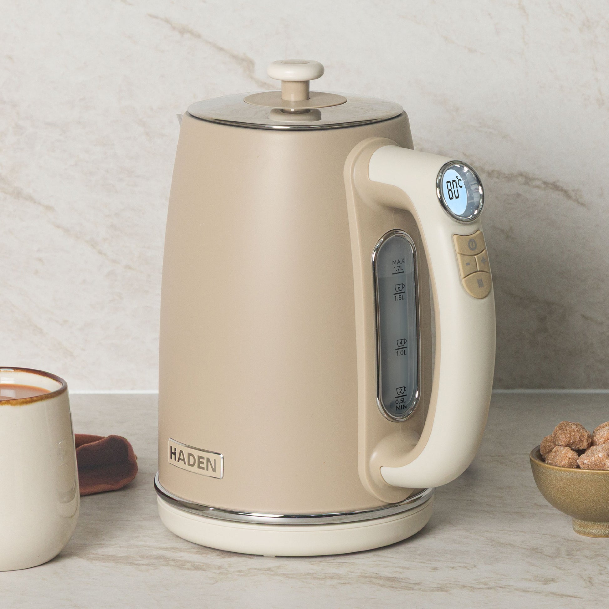Haden Dorchester Digital Variable Temperature Kettle Cashmere Beige Electric Kettles Haden