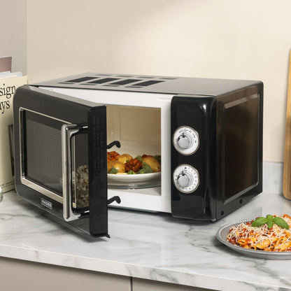 Haden 17L Retro Microwave – Black Microwave Ovens Haden