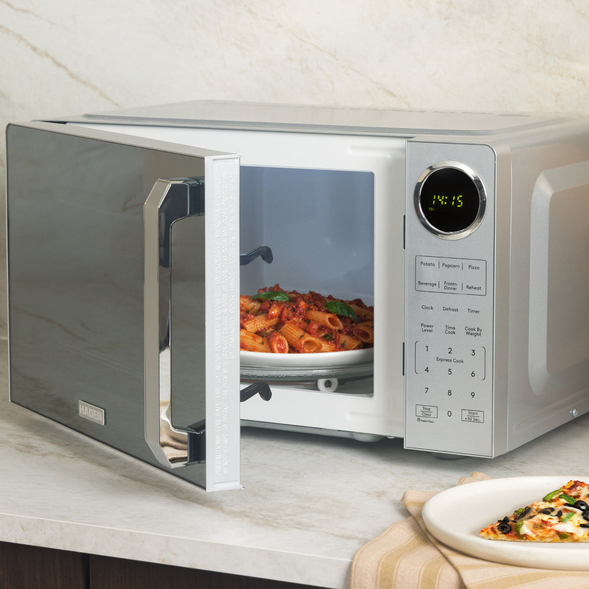 Haden 23L Touch Control Microwave – Silver Microwave Ovens Haden