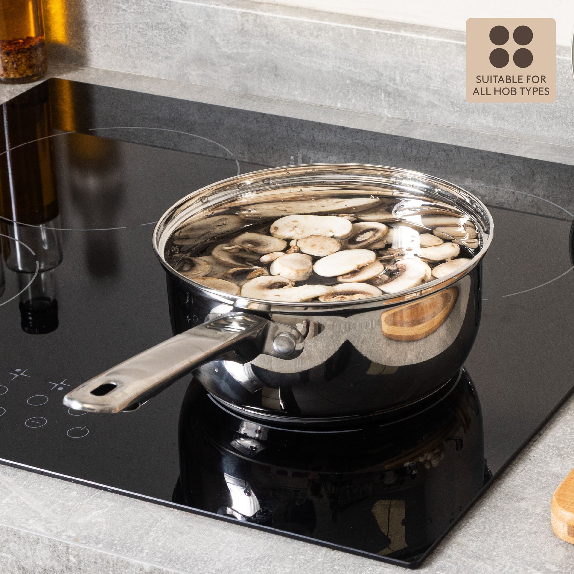 18cm Essential Saucepan With Glass Lid Kitchen Haden