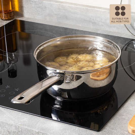 20cm Essential Saucepan With Glass Lid Kitchen Haden
