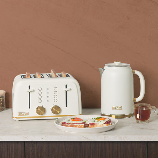 Haden Banbury Kettle and 4 Slice Toaster Bundle – Sour Cream