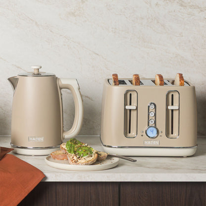 Haden Dorchester 1.7L Kettle & 4 Slice Toaster Bundle in Cashmere Bundle Haden