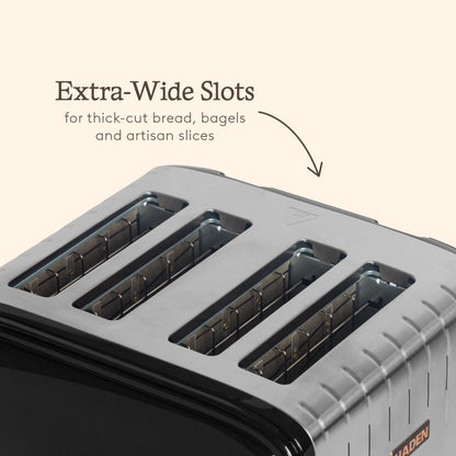 Haden Salcombe 4 Slice Toaster – Black & Copper Toasters Haden