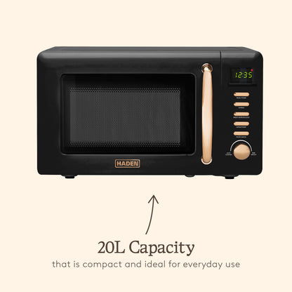 Haden Heritage 20L Microwave – Black & Copper Microwave Ovens Haden