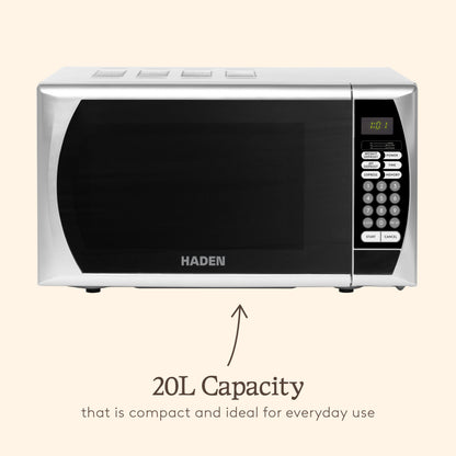 Haden 20L 800W Microwave – Silver Microwave Ovens Haden