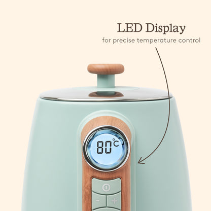Haden Dorchester Sage Green Digital Variable Temperature Kettle Electric Kettles Haden