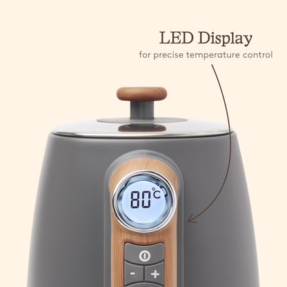 Haden Dorchester Grey Digital Variable Temperature Kettle Electric Kettles Haden