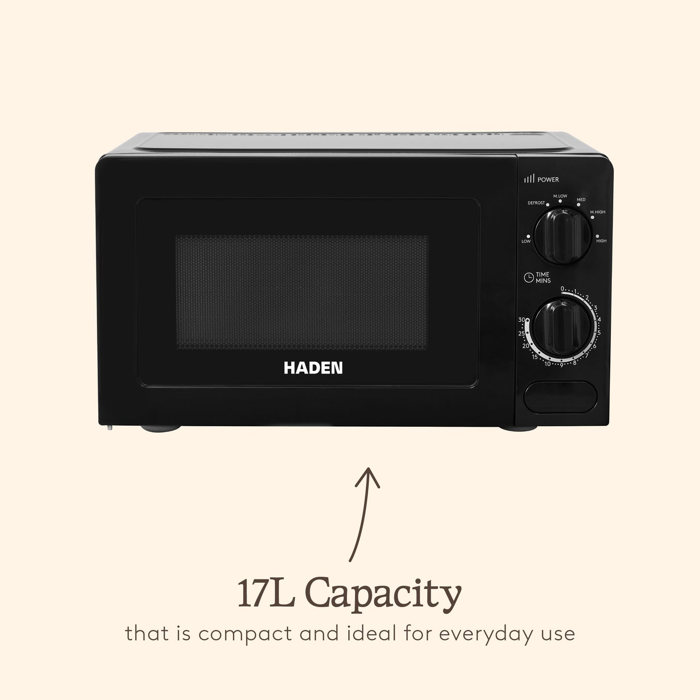 Haden 17L Microwave – Black Microwave Ovens Haden