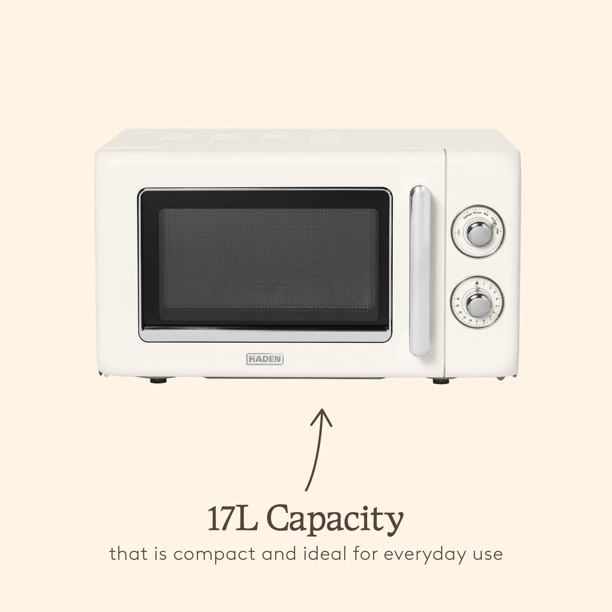 Haden 17L Retro Microwave – Cream Microwave Ovens Haden