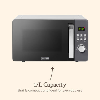 Haden 17L Digital Microwave – Grey Microwave Ovens Haden