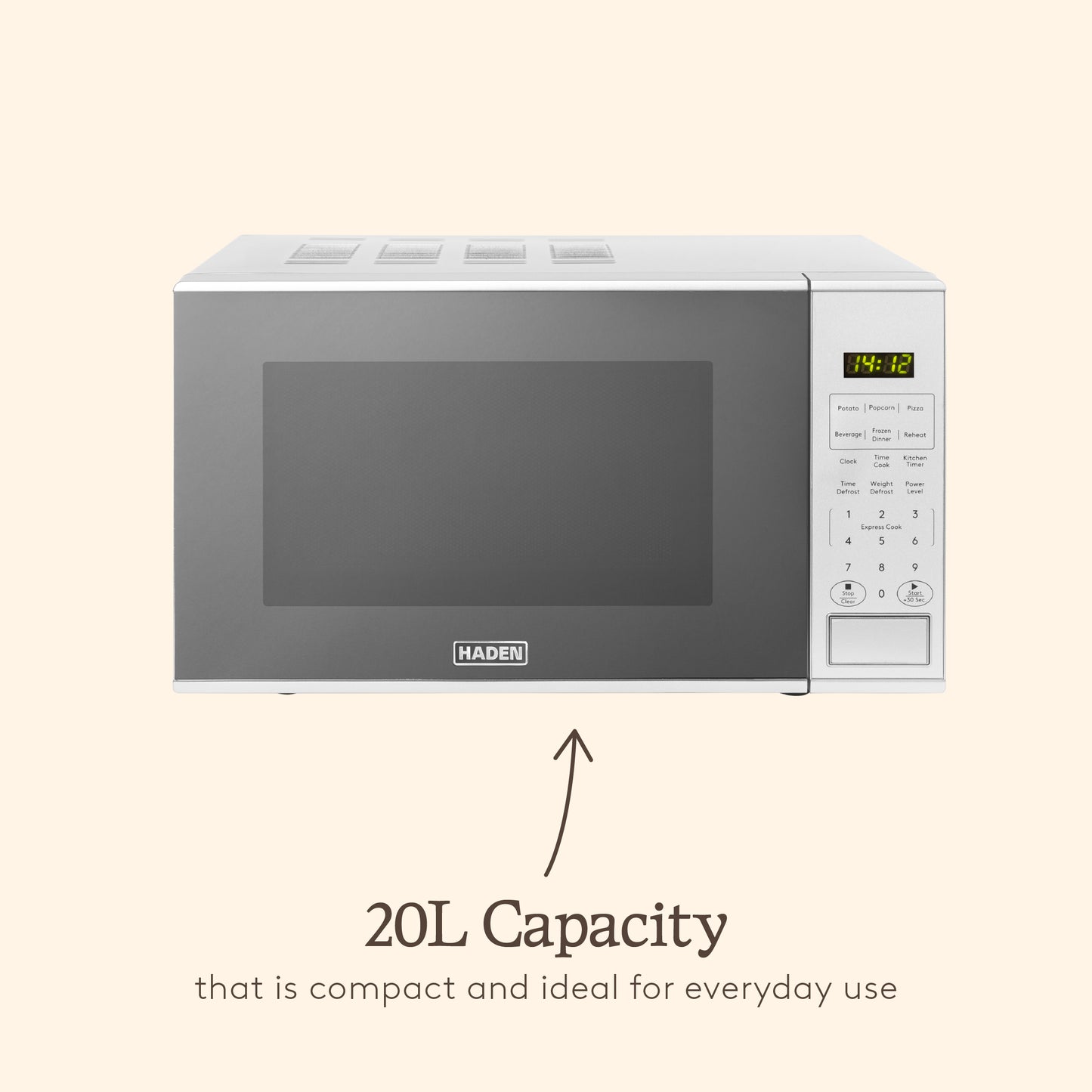 Haden 20L Touch Control Microwave in Silver Microwave Ovens Haden
