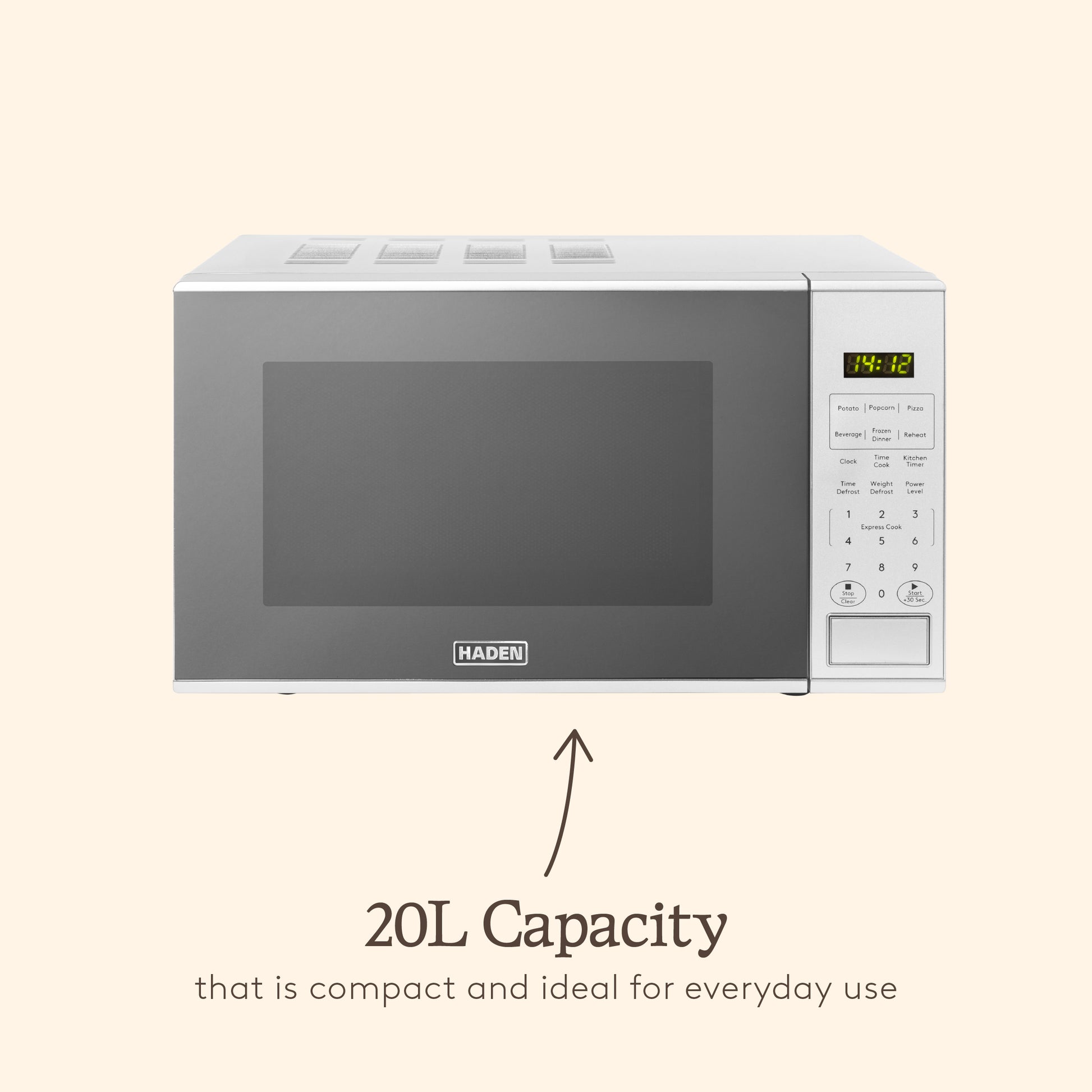 Haden 20L Touch Control Microwave in Silver Microwave Ovens Haden
