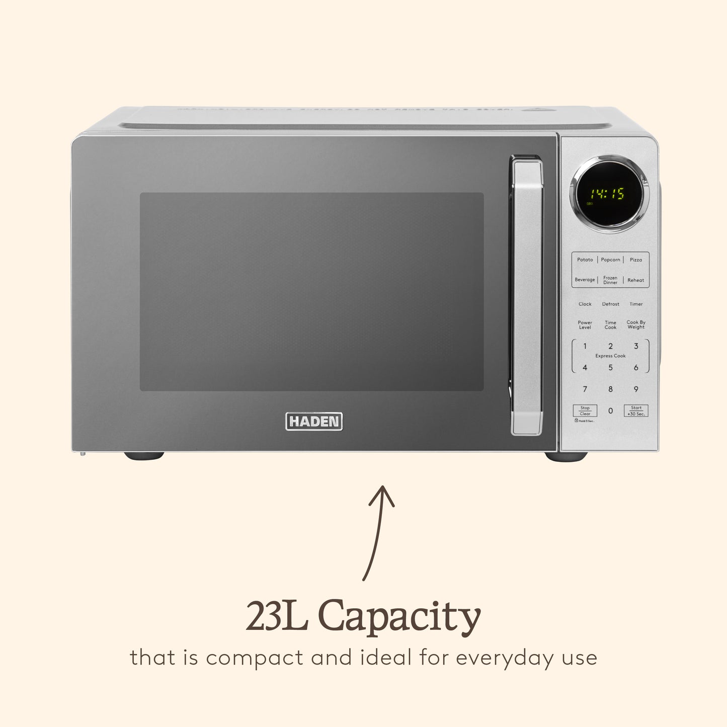 Haden 23L Touch Control Microwave in Silver