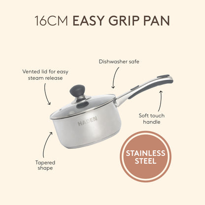 16cm Living Easy Grip Pan Kitchen Haden