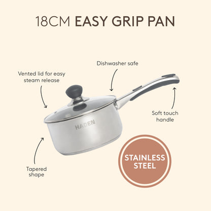 18cm Living Easy Grip Pan Kitchen Haden