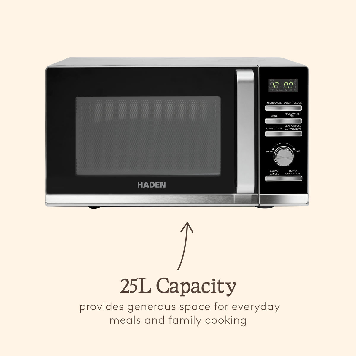 Haden 25L Combi Microwave – Silver Microwave Ovens Haden