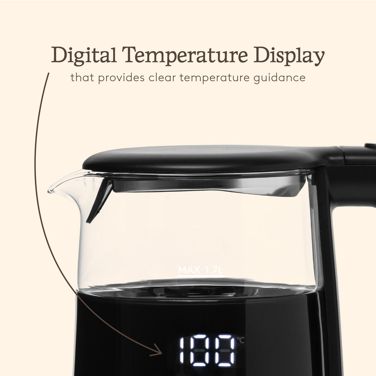 Haden 1.7L Sensor Kettle – Black Electric Kettles Haden