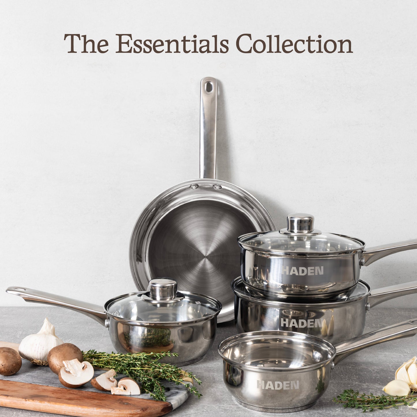 24cm Essential Stainless Steel Frying Pan Kitchen Haden