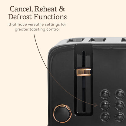 Haden Salcombe 4 Slice Toaster – Black & Copper Toasters Haden