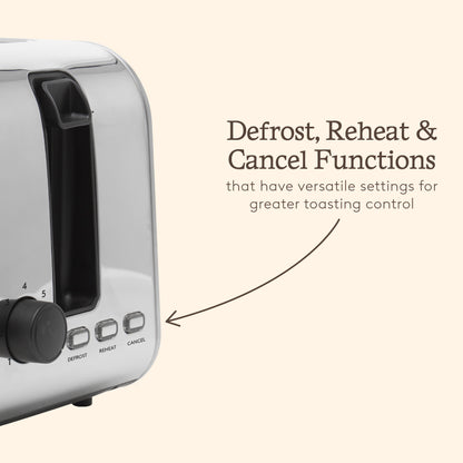 Haden Stoke Brushed Steel 2 Slice Toaster Toasters Haden