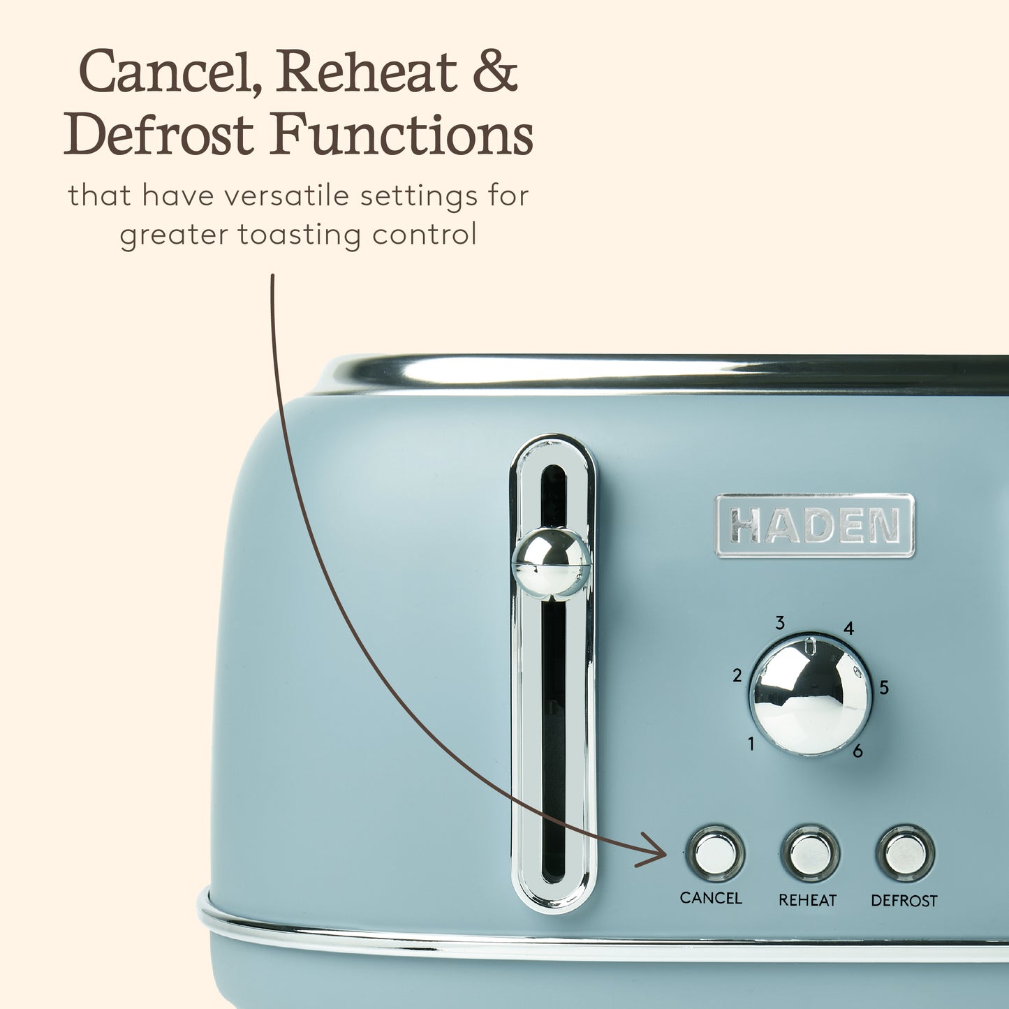 Haden Highclere Poole Blue 4 Slice Toaster Toasters Haden