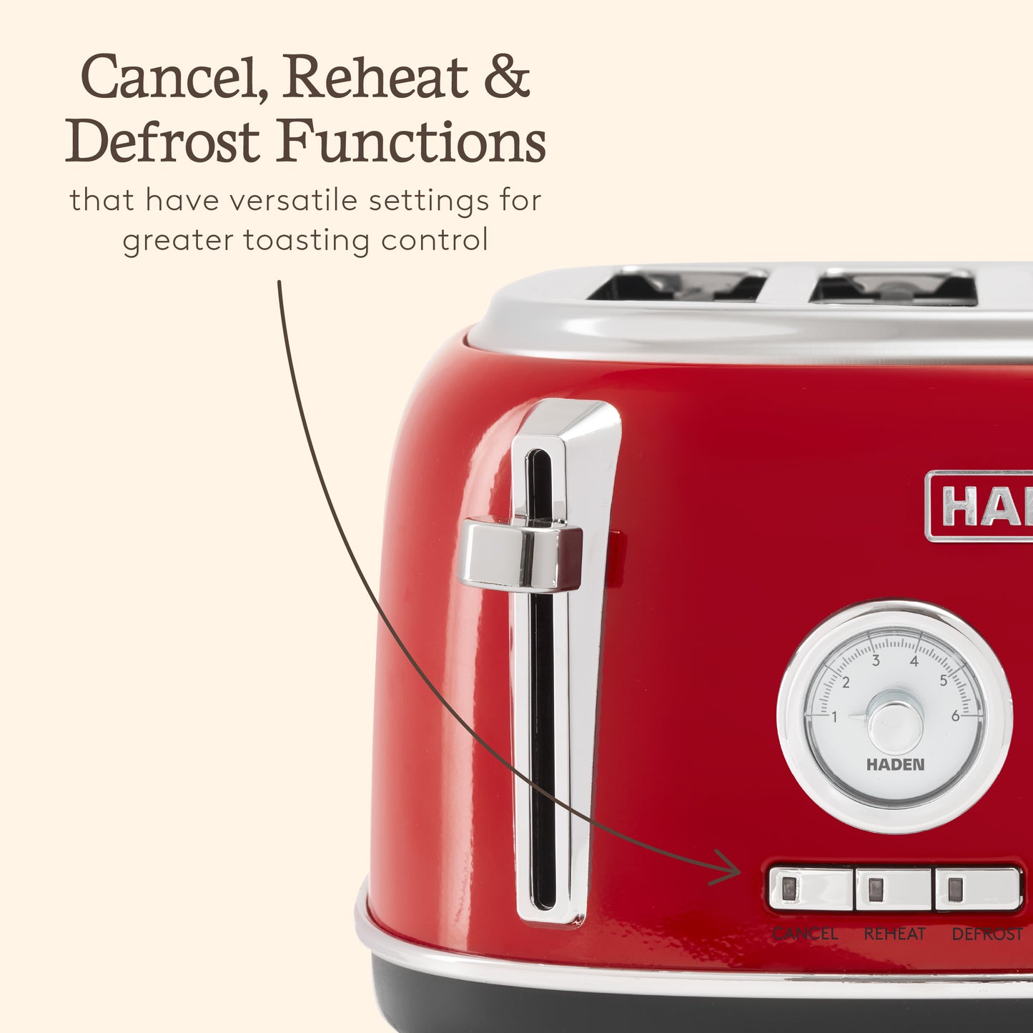 Haden Jersey Red 4 Slice Toaster