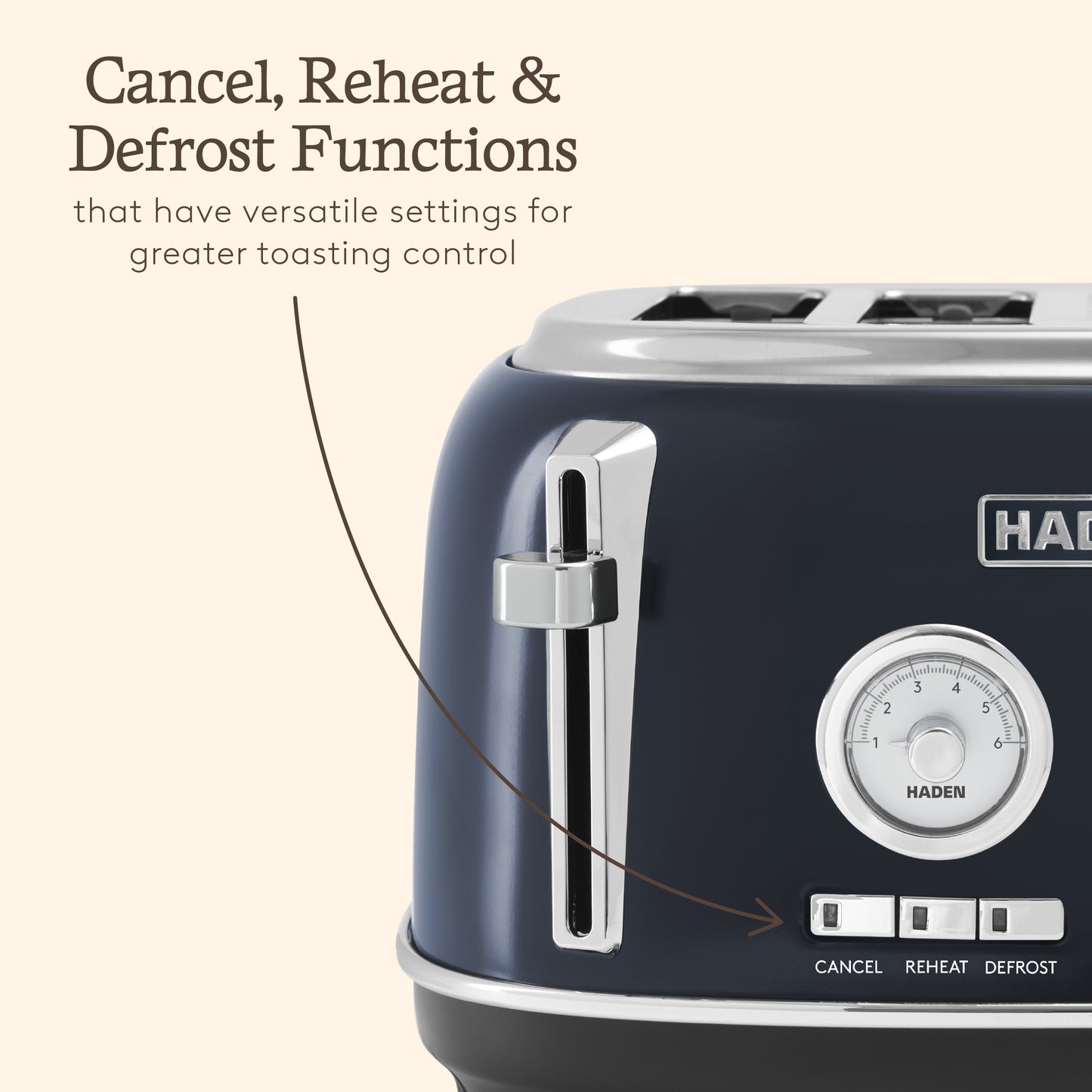 Haden Jersey Steel Blue 4 Slice Toaster Toasters Haden