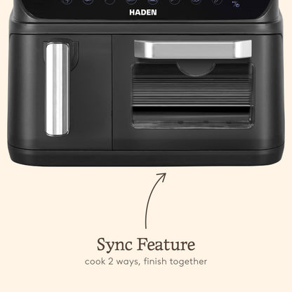 Haden 12L Dual Zone Air Fryer – Black Air Fryers Haden