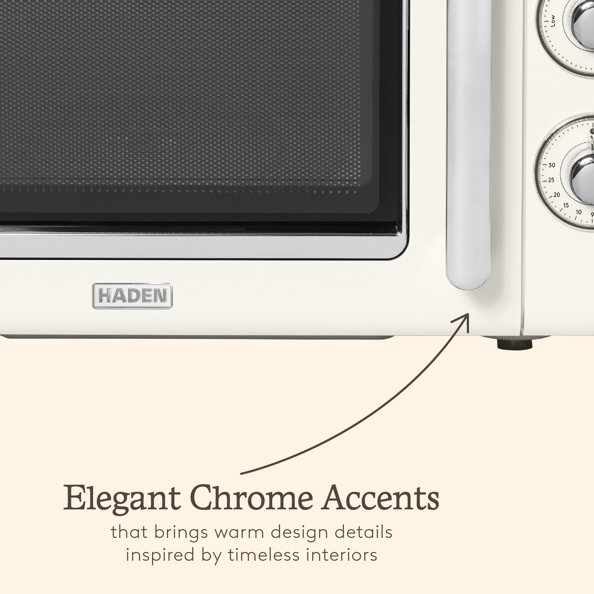 Haden 17L Retro Microwave – Cream Microwave Ovens Haden