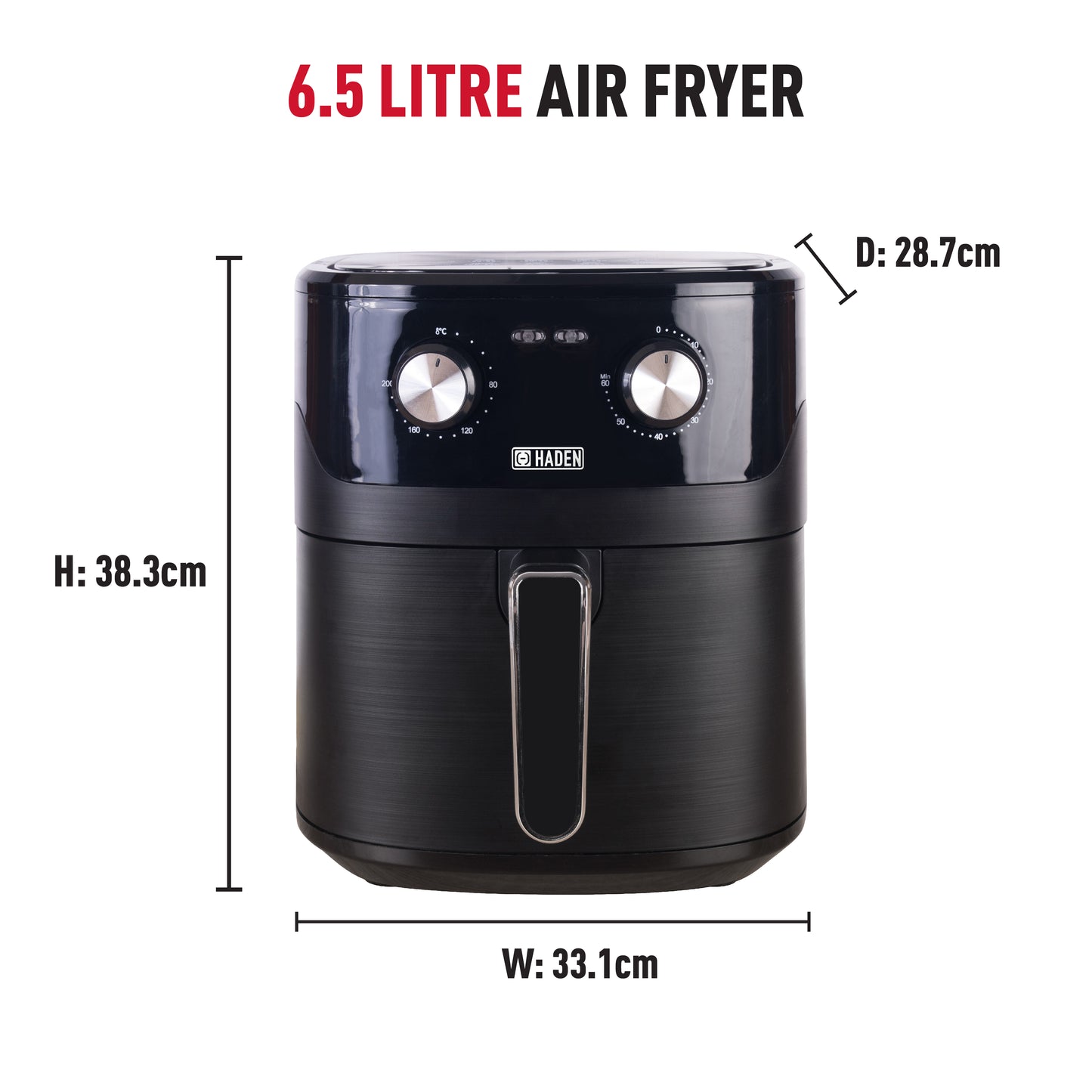 Haden 6.5L Air Fryer Black Air Fryers Haden