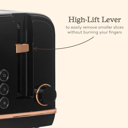 Haden Salcombe 4 Slice Toaster – Black & Copper Toasters Haden