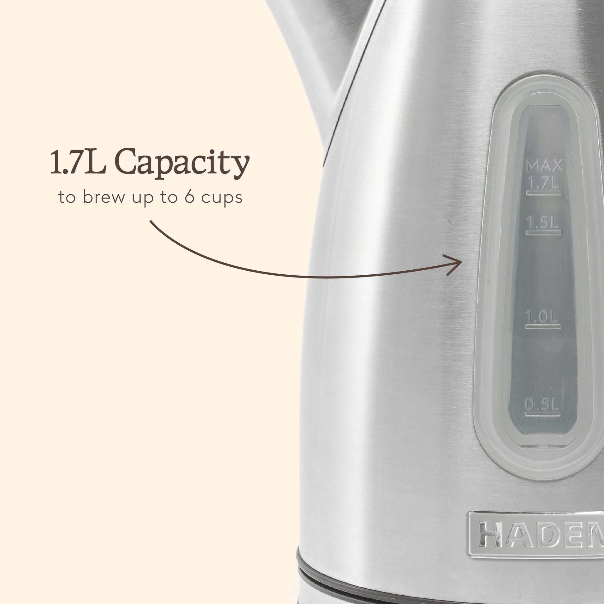 Haden Stoke Brushed Steel Kettle Electric Kettles Haden