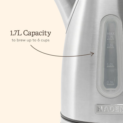 Haden Stoke Brushed Steel Kettle Electric Kettles Haden