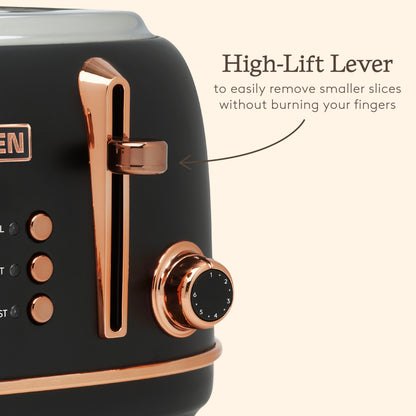 Haden Heritage 4 Slice Toaster – Black & Copper