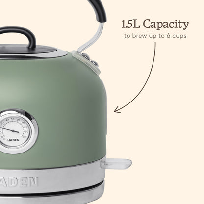 Haden Jersey 1.5L Kettle Cedar Green Electric Kettles Haden