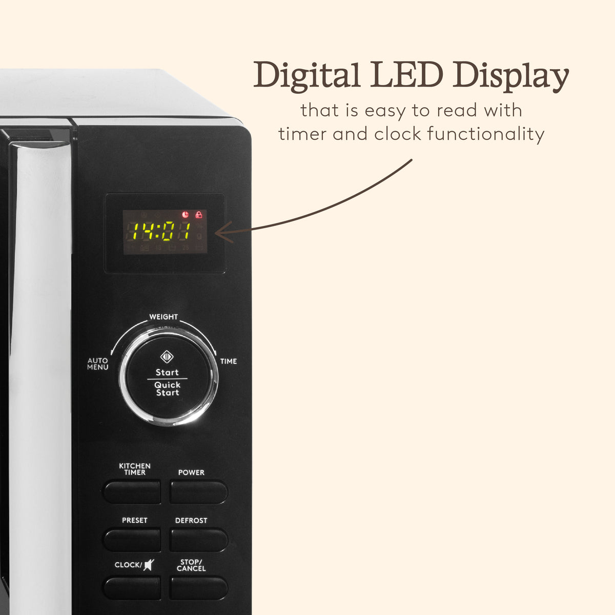 Haden 20L Digital Microwave – Black Microwave Ovens Haden