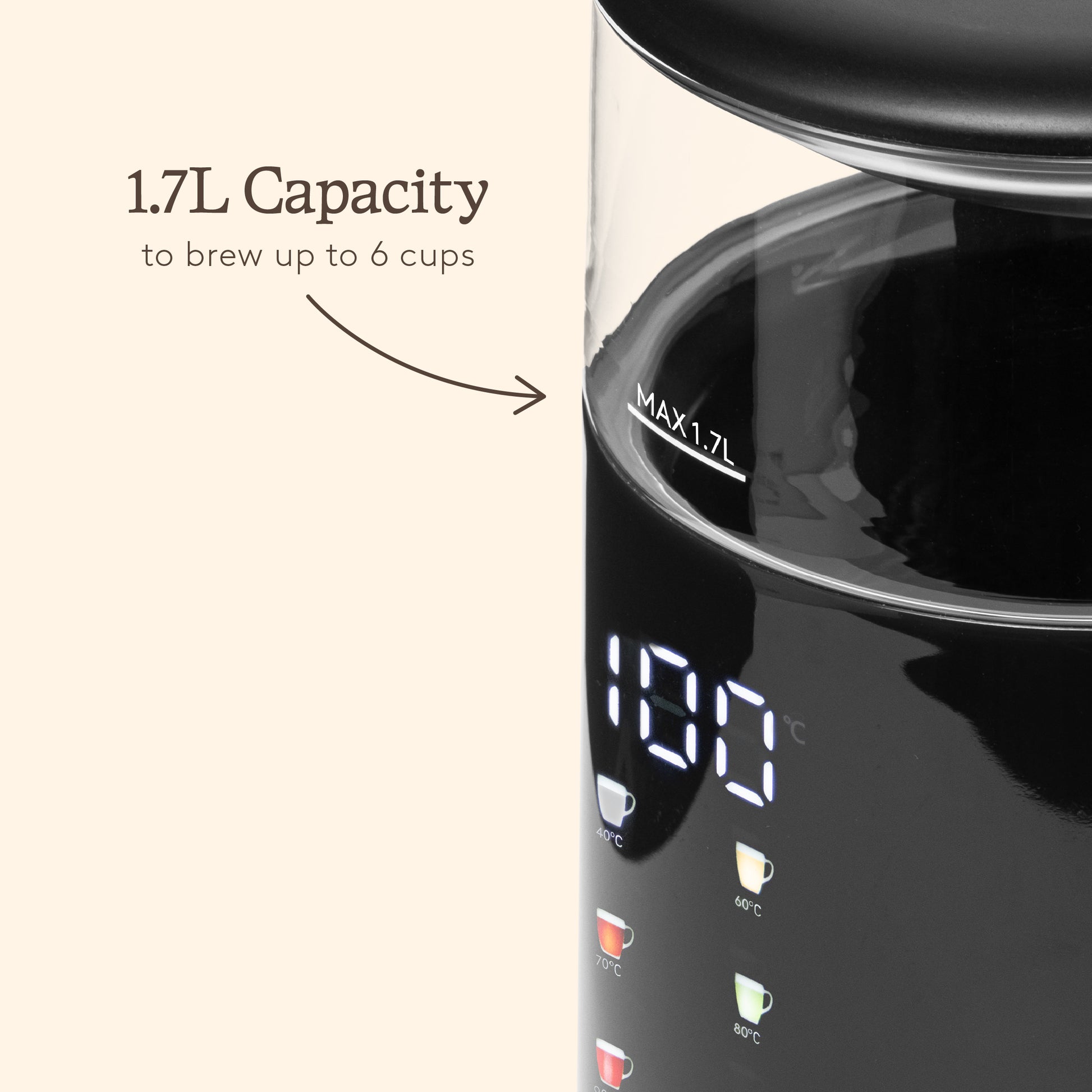 Haden 1.7L Sensor Kettle – Black Electric Kettles Haden