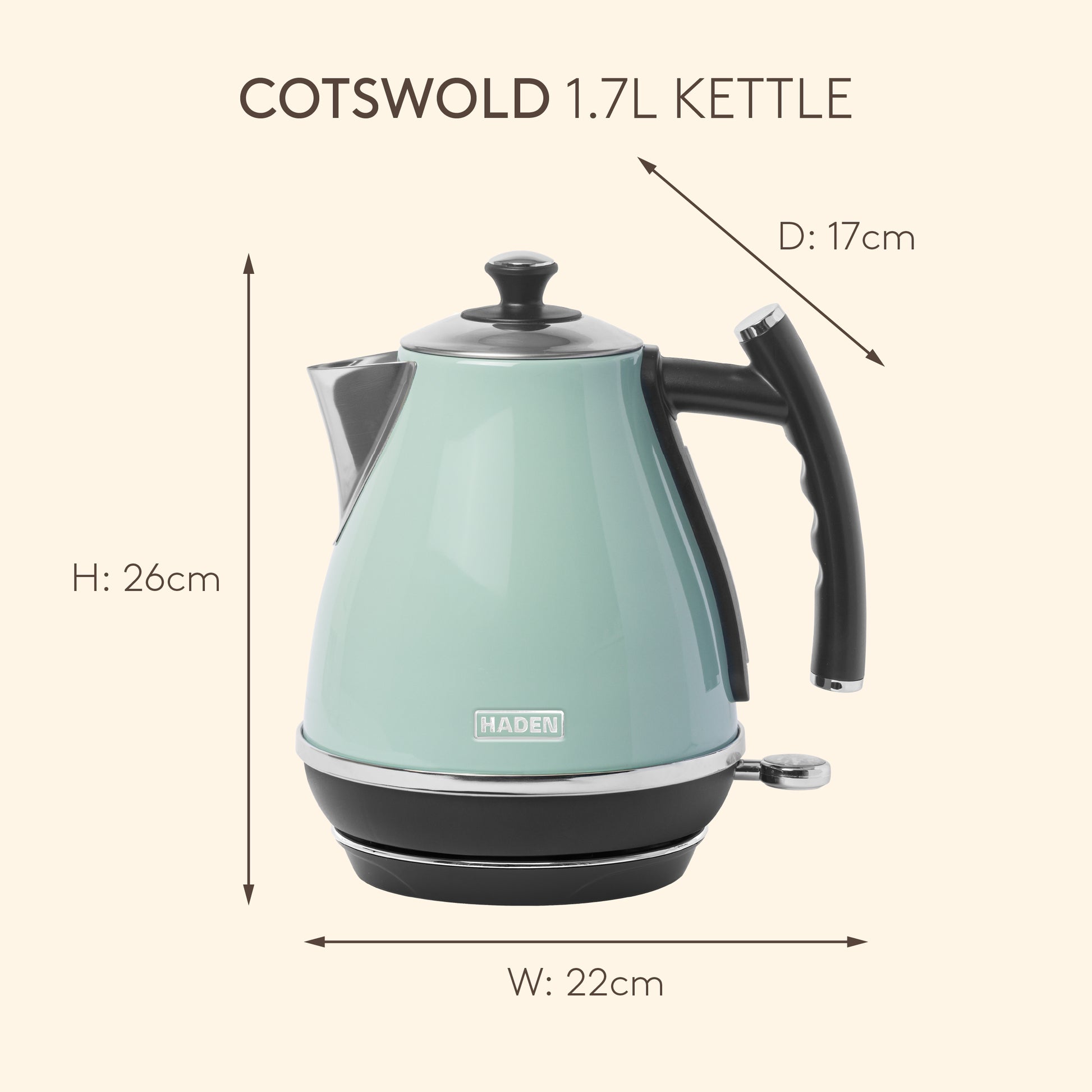 Haden Cotswold Sage Kettle Electric Kettles Haden