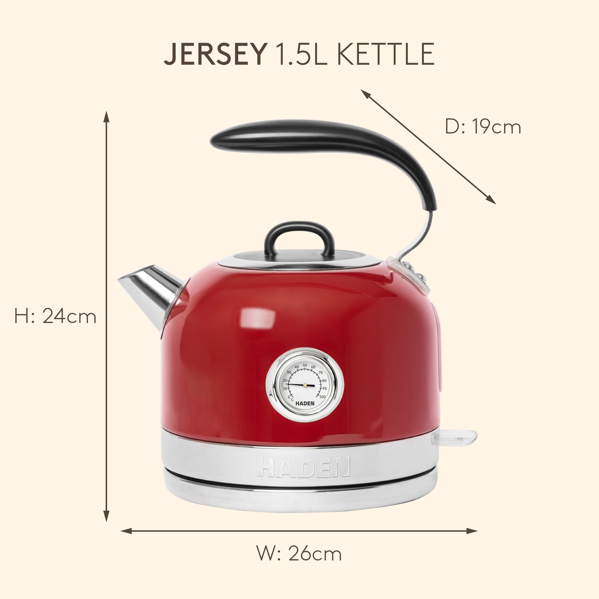 Haden Jersey Red Kettle Electric Kettles Haden