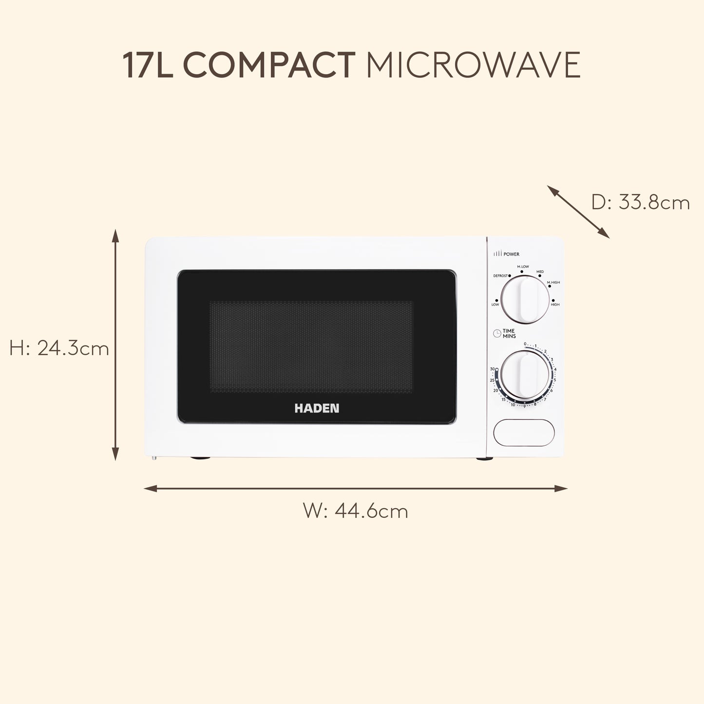 Haden 17L Microwave White Microwave Ovens Haden