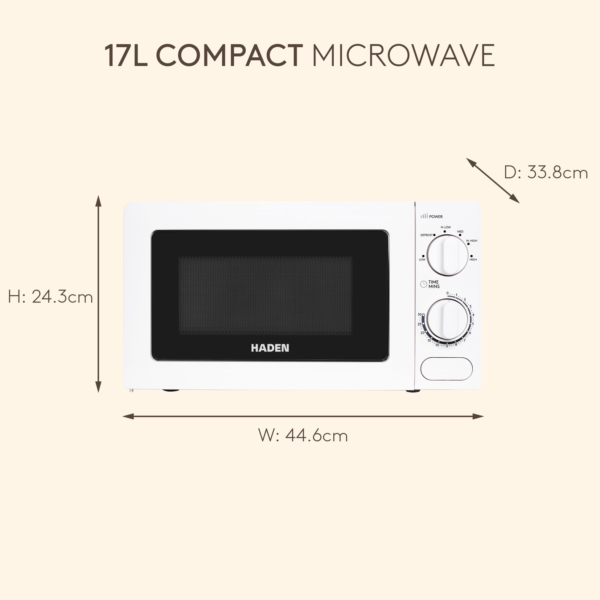 Haden 17L Microwave White Microwave Ovens Haden