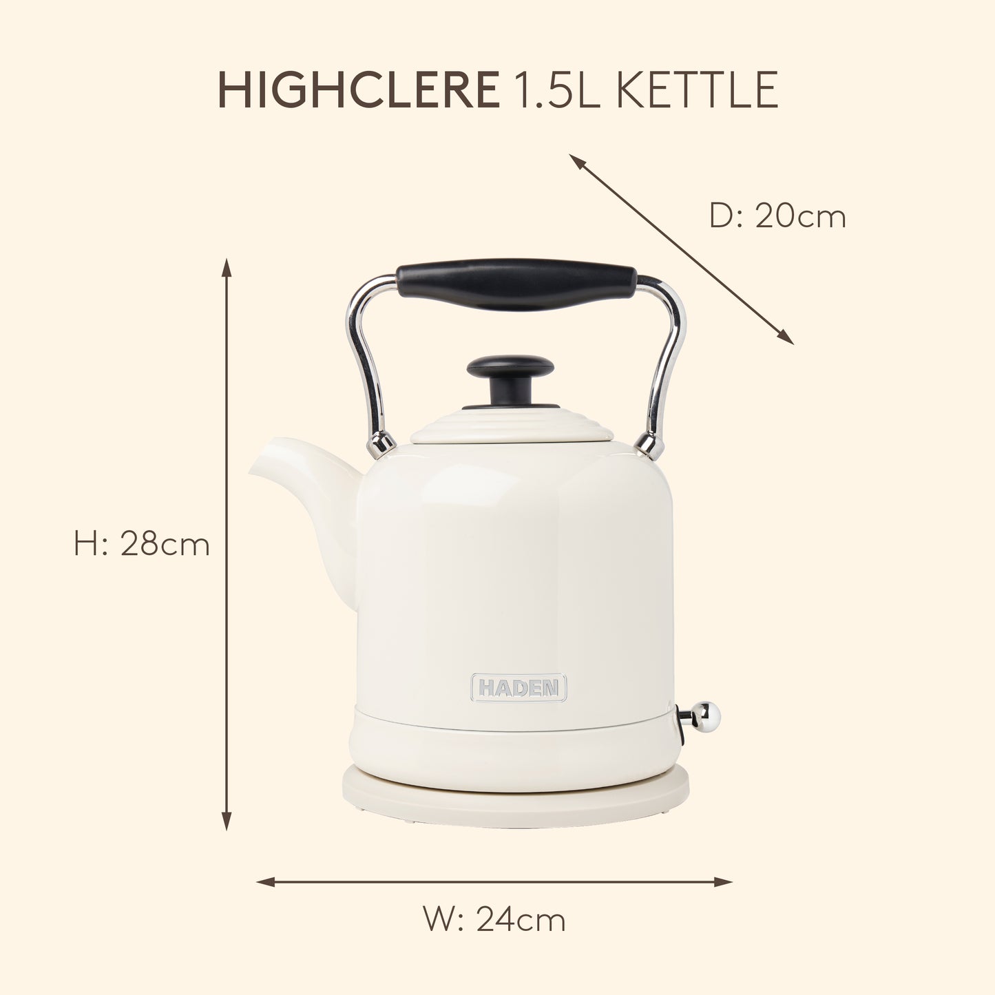 Haden Highclere Cream Kettle Electric Kettles Haden