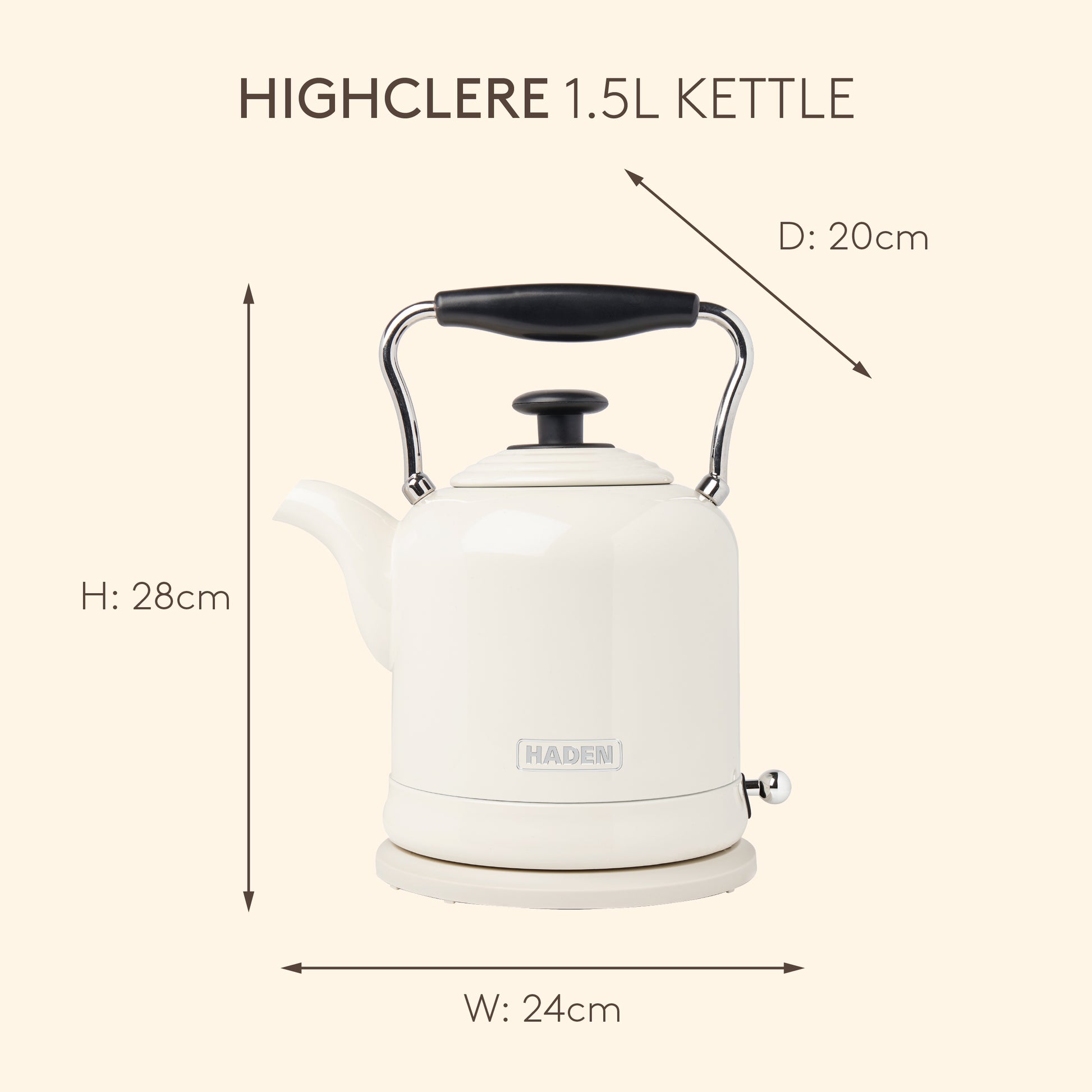 Haden Highclere Cream Kettle Electric Kettles Haden