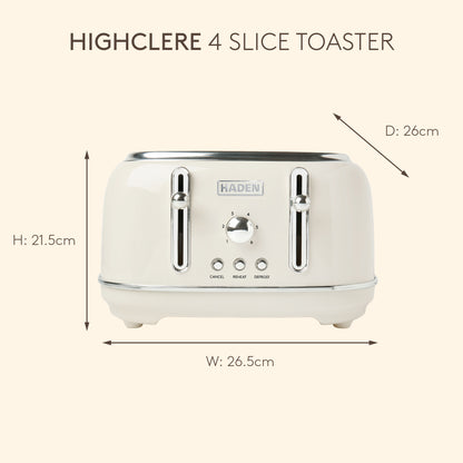Haden Highclere Cream 4 Slice Toaster Toasters Haden