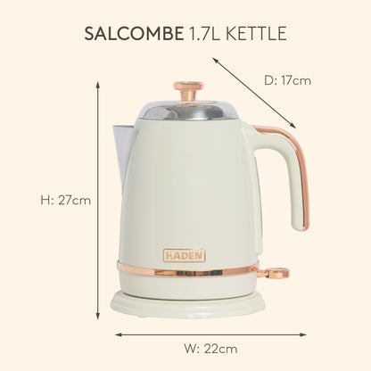 Haden Salcombe Kettle – Cream & Copper Electric Kettles Haden