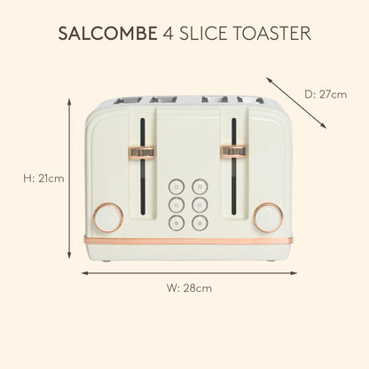 Haden Salcombe 4 Slice Toaster – Cream & Copper Toasters Haden