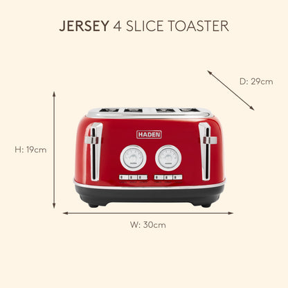 Haden Jersey Red 4 Slice Toaster